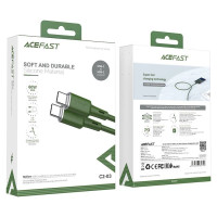 Acefast C2-03-CC USB-C - USB-C PD QC cable 60W 3A 480Mb/s 1.2m - green