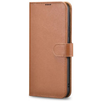 Icarer Haitang Leather Wallet Case Leather Case for Samsung Galaxy S22 + (S22 Plus) Wallet Housing Cover Brown (AKSM05BN)