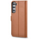 Icarer Haitang Leather Wallet Case Leather Case for Samsung Galaxy S22 + (S22 Plus) Wallet Housing Cover Brown (AKSM05BN)