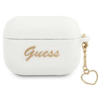 Guess GUAPLSCHSH AirPods Pro cover white/white Silicone Charm Heart Collection