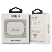 Guess GUAPLSCHSH AirPods Pro cover white/white Silicone Charm Heart Collection