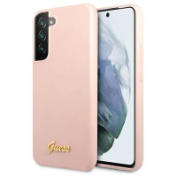 Guess GUHCS22MLSLMGPP S22+ S906 pink/pink hardcase Silicone Script Metal Logo