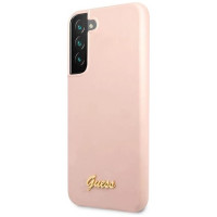 Guess GUHCS22MLSLMGPP S22+ S906 pink/pink hardcase Silicone Script Metal Logo