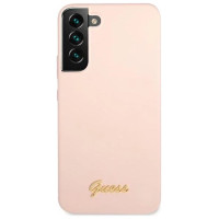 Guess GUHCS22MLSLMGPP S22+ S906 pink/pink hardcase Silicone Script Metal Logo