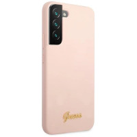 Guess GUHCS22MLSLMGPP S22+ S906 pink/pink hardcase Silicone Script Metal Logo
