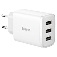 Baseus Compact charger 3x USB 17W white (CCXJ020102)