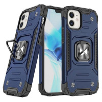 Wozinsky Ring Armor case for iPhone 14 armored cover magnetic holder ring blue