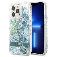 Guess GUHCP13LLFLSN iPhone 13 Pro / 13 6.1" green/green hardcase Flower Liquid Glitter
