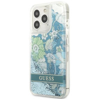 Guess GUHCP13LLFLSN iPhone 13 Pro / 13 6.1" green/green hardcase Flower Liquid Glitter