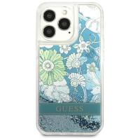Guess GUHCP13LLFLSN iPhone 13 Pro / 13 6.1" green/green hardcase Flower Liquid Glitter