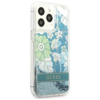 Guess GUHCP13LLFLSN iPhone 13 Pro / 13 6.1" green/green hardcase Flower Liquid Glitter