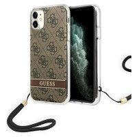 Guess GUOHCN61H4STW iPhone 11 brown/brown hardcase 4G Print Strap