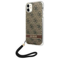 Guess GUOHCN61H4STW iPhone 11 brown/brown hardcase 4G Print Strap