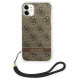 Guess GUOHCN61H4STW iPhone 11 brown/brown hardcase 4G Print Strap