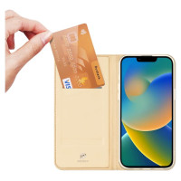 Dux Ducis Skin Pro Holster Flip Cover for iPhone 14 Plus gold