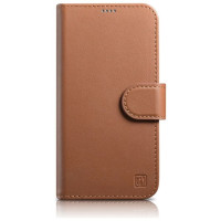 Icarer Wallet Case 2in1 case iPhone 14 leather cover with flap Anti-RFID brown (WMI14220725-BN)