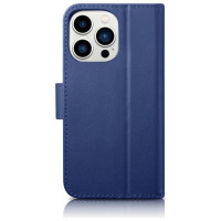 Icarer Wallet Case 2in1 Cover iPhone 14 Pro Max Leather Flip Case Anti-RFID Blue (WMI14220728-BU)