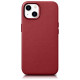 Icarer Case Leather case cover made of natural leather for iPhone 14 Plus red (compatible with MagSafe)
