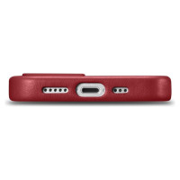 Icarer Case Leather case cover made of natural leather for iPhone 14 Plus red (compatible with MagSafe)