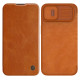 Nillkin Qin Leather Pro Case iPhone 14 Plus Camera Cover Holster Cover Flip Case Brown