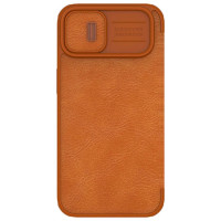 Nillkin Qin Leather Pro Case iPhone 14 Plus Camera Cover Holster Cover Flip Case Brown