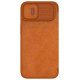 Nillkin Qin Leather Pro Case iPhone 14 Plus Camera Cover Holster Cover Flip Case Brown
