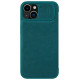 Nillkin Qin Leather Pro Case iPhone 14 Plus Camera Cover Holster Cover Flip Case Green