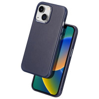 Dux Ducis Naples case for iPhone 14 magnetic leather case MagSafe blue