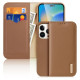 Dux Ducis Hivo Leather Flip Cover Genuine Leather Wallet for Cards and Documents iPhone 14 Pro Brown