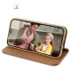 Dux Ducis Hivo Leather Flip Cover Genuine Leather Wallet for Cards and Documents iPhone 14 Pro Brown