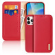 Dux Ducis Hivo Leather Flip Cover Genuine Leather Wallet for Cards and Documents iPhone 14 Pro Max Red
