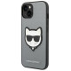 Karl Lagerfeld KLHCP14MSAPCHG iPhone 14 Plus 6,7" hardcase srebrny/silver Saffiano Choupette Head Patch