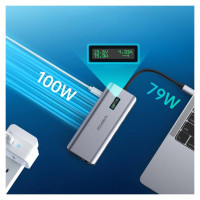 Choetech multifunctional HUB with display 12in1 USB-C to USB-C / USB-A / HDMI / VGA / AUX / SD / TF gray (HUB-M26)