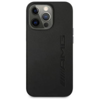 Mercedes AMG AMHCP14LDOLBK iPhone 14 Pro 6.1 "black / black hardcase Leather Hot Stamped