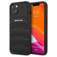 Mercedes AMG AMHCP14MGSEBK iPhone 14 Plus 6,7 "black / black hardcase Leather Debossed Lines