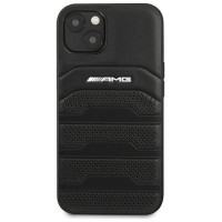 Mercedes AMG AMHCP14MGSEBK iPhone 14 Plus 6,7 "black / black hardcase Leather Debossed Lines