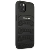 Mercedes AMG AMHCP14MGSEBK iPhone 14 Plus 6,7 "black / black hardcase Leather Debossed Lines