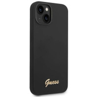 Guess GUHCP14MSLSMK iPhone 14 Plus 6.7 "black / black hard case Silicone Vintage Gold Logo