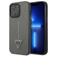 Guess GUHCP14XPSATLG iPhone 14 Pro Max 6.7 "silver / silver hardcase SaffianoTriangle Logo