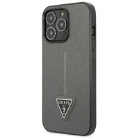 Guess GUHCP14XPSATLG iPhone 14 Pro Max 6.7 "silver / silver hardcase SaffianoTriangle Logo