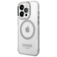 Guess GUHMP14LHTRMS iPhone 14 Pro 6.1" silver/silver hard case Metal Outline Magsafe
