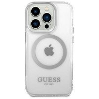 Guess GUHMP14LHTRMS iPhone 14 Pro 6.1" silver/silver hard case Metal Outline Magsafe