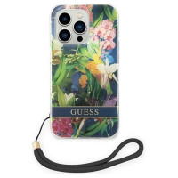 Guess GUOHCP14XHFLSB iPhone 14 Pro Max 6.7 "blue / blue hardcase Flower Strap