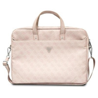Guess Saffiano 4G Triangle Logo bag for a 16'' laptop - pink