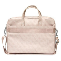 Guess Saffiano 4G Triangle Logo bag for a 16'' laptop - pink