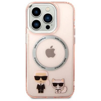 Karl Lagerfeld KLHMP14LHKCP iPhone 14 Pro 6.1" hardcase pink/pink Karl & Choupette Aluminum Magsafe