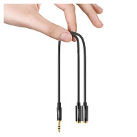 Ugreen cable cable headphone splitter mini jack 3.5 mm - 2 x mini jack 3.5 mm (2 x stereo output) 20cm white (AV134)