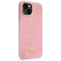 Guess Croco Collection case for iPhone 14 Plus - pink