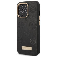 Guess GUHMP13LSAPSTK iPhone 13 Pro / 13 6.1" black/black hardcase Peony Logo Plate MagSafe