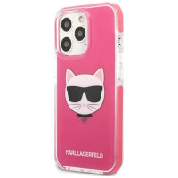 Karl Lagerfeld Etui Karl Lagerfeld Choupette Head na iPhone 13 Pro / iPhone 13 - fuksjowy